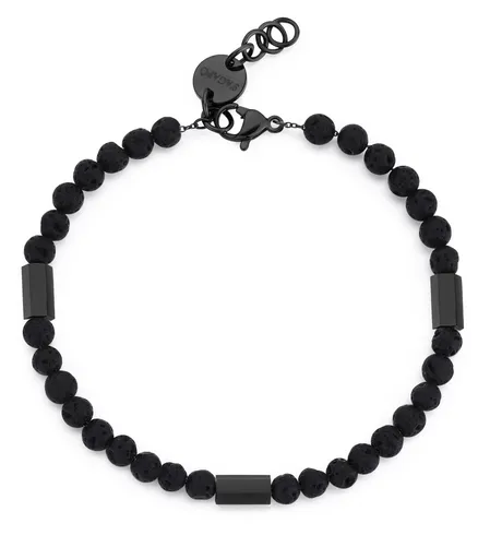 S'Agapõ Korálkový náramek s lávovým kamenem Riot SRT14