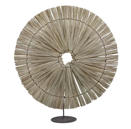 Stolní dekorace z mořské trávy ve tvaru kruhu na noze - 45*11*50 cm Chic Antique