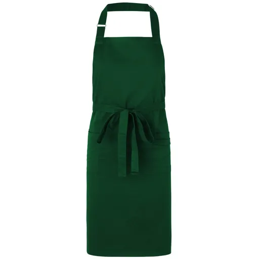 Neutral Číšnická zástěra s laclem z organické Fairtrade bavlny - Lahvově zelená