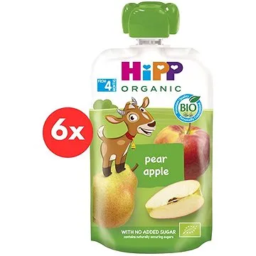HiPP BIO Hippies kapsička Hruška - Jablko 6×100 g (9062300433705)