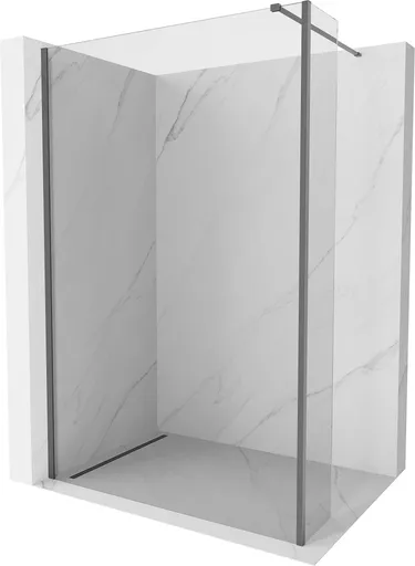 MEXEN/S Kioto Sprchová zástěna WALK-IN 115 x 40, transparent, grafit metal 800-115-212-95-00-040