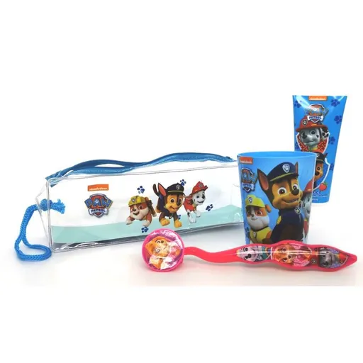 Lorenay Paw Patrol set dentální hygieny se zubním kartáčkem, zubní pastou a skleničkou dívčí