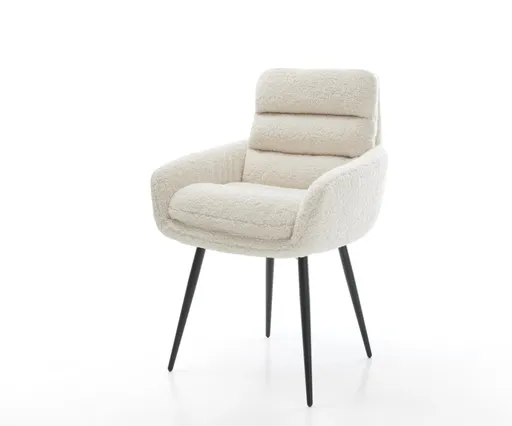 Jídelní židle Abelia-Flex s područkami plyšový manšestr béžová