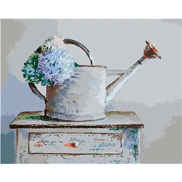 Diamondi - Diamantové malování - KVĚTINY V KONVICI, 40x50 cm, bez rámu a bez vypnutí plátna (606734A)