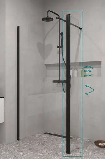 BESCO Boční otočný panel ECO-N BLACK Pevná stěna 30  BCEXON30BC