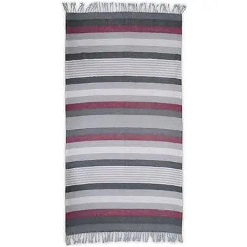 Home Elements Ručník fouta 90 × 170 cm, Šedá-bordó (8595556471722)