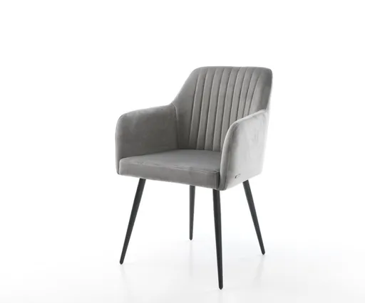 Jídelní židle Greg-Flex šedá samet zúžená podnož černá