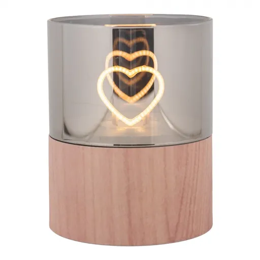 Hnědá svíčka se srdíčkem Heart Led Candle - Ø 8*10 cm / 3*AAA Clayre & Eef