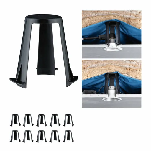 PAULMANN Příslušenství distanční vložka 10ks pro vestavná svítidla 62 - 90mm černá