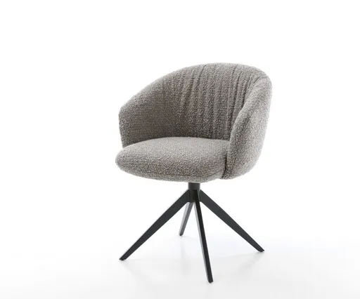 Otočná židle Caja-Flex s područkami Bouclé stříbrno-šedá