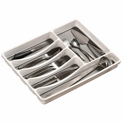 Kesper 30092 Plastový příborník 5 přihrádek, bílá, 41 x 33,5 x 4,5 cm