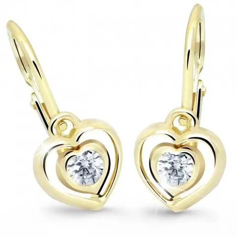 Cutie Diamonds Dětské náušnice ze žlutého zlata Srdce s brilianty DC2752-10-10-X-1