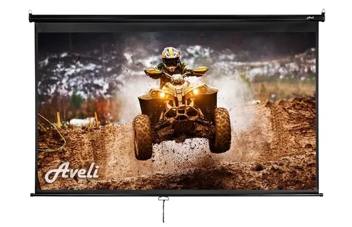 AVELI nástěnné projekční plátno, 265x149cm (16:9) 120", černý tubus