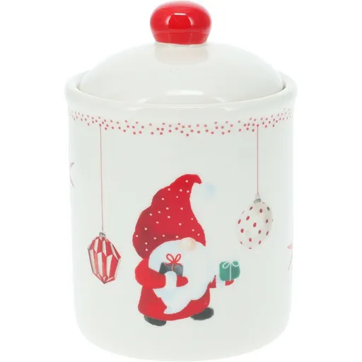 Keramická dóza s víčkem Vánoční skřítek