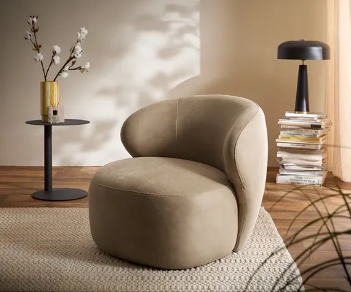 Křeslo Pulo 80×80 cm mikrovlákno béžová vintage