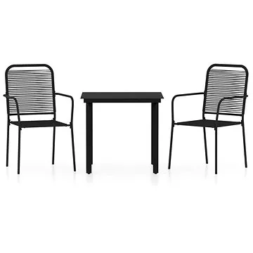 3dílný zahradní jídelní set černý, 3099137 (3099137)