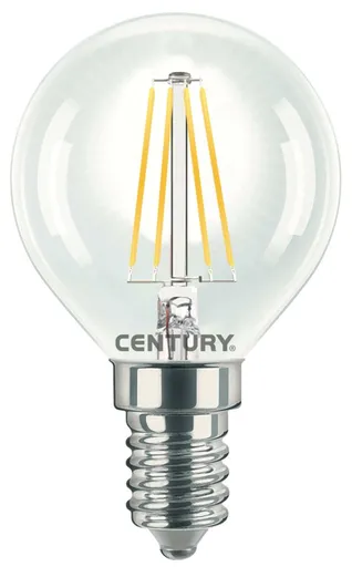 CENTURY LED FILAMENT MINI GLOBE ČIRÁ 4W E14 4000K 470Lm 360d 45x76mm IP20 CEN INH1G-041440