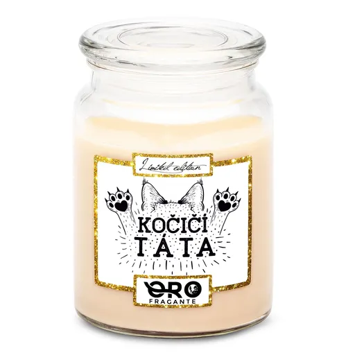 Svíčka Kočičí táta – tlapky (Vůně svíčky: Vanilka)