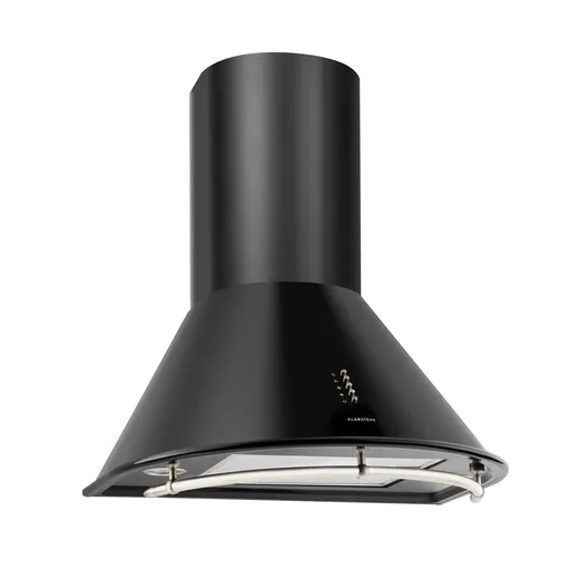 Klarstein Lumio Primo, digestoř, 60 cm, komínová, 490 m³/h, retro design, nerezová ocel, černá