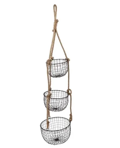 3ks závěsný kovový košík na laně - Ø 26*126 cm daan kromhout