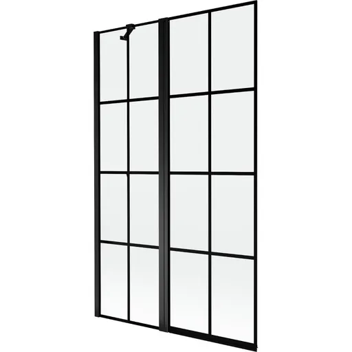 MEXEN MIST vanová zástěna 110x150 cm 6mm f+s, černá, dekor, levá 8A9-110-011-70-77-L