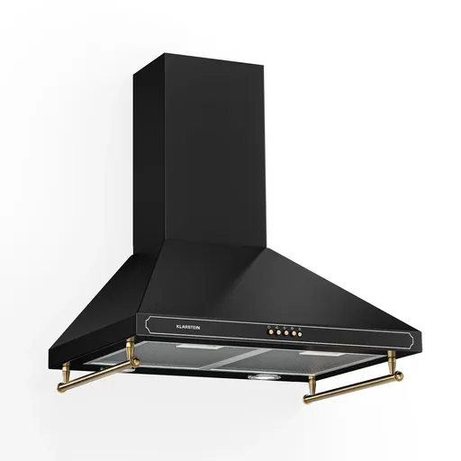 Klarstein Victoria, digestoř, 60 cm, nástěnná, 644,5 m³/h, LED, retro design, černá