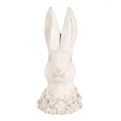 Béžová antik cementová busta králík - 11*11*24 cm Clayre & Eef