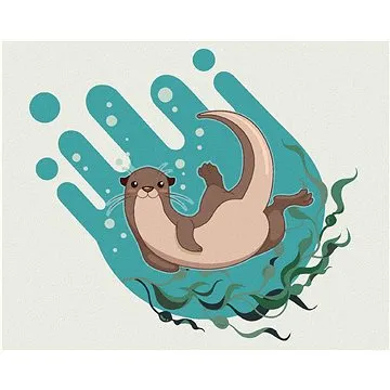 Diamondi - Diamantové malování - VESELÁ VYDRA, 40x50 cm, bez rámu a bez vypnutí plátna (607029A)