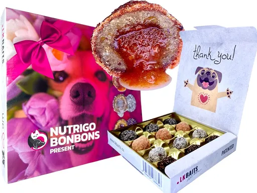 LK Baits Pet Sváteční bonboniéra Nutrigo Bonbons Present pro větší psy,LK Baits Pet Sváteční bonboniéra Nutrigo Bonbons Present pro větší psy