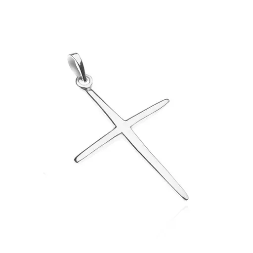 Přívěsek ze stříbra 925 - lesklý tenký latinský kříž
