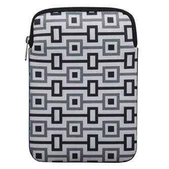 Obal na tablet 10.1", Geometric, bílý z neoprénu, DOPRODEJ