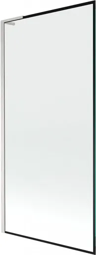 MEXEN/S Next L vanová zástěna FIX 90 x 150, černá vzor, nikl kartáčovaná 895-090-000-03-70-97