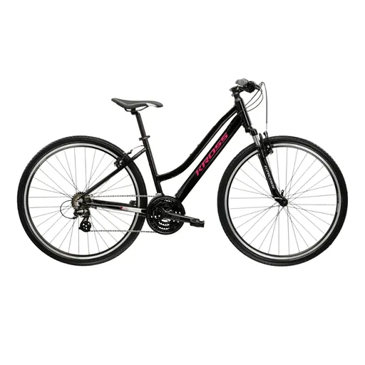 Dámské crossové kolo Kross Evado 2.0 28" Gen 007 L (19", 168-180 cm) černá / růžová / lesk