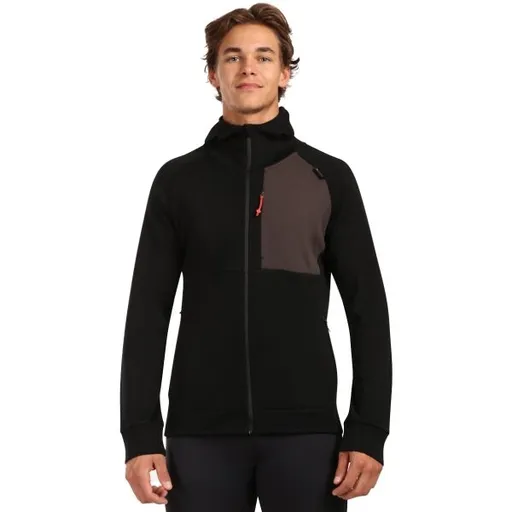 KILPI MERINI Pánský svetr z merino vlny s kapucí, černá, velikost XXXL