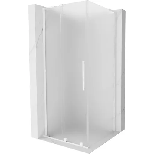 MEXEN/S Velar L sprchový kout, posuvné dveře 120 x 120, dekor, bílá 871-120-120-33-20