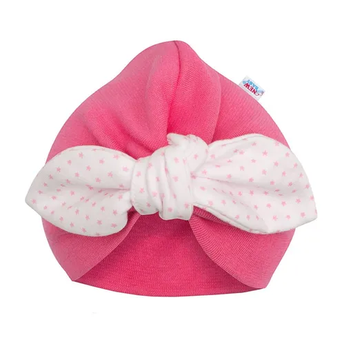 New Baby Dívčí čepička turban  For Girls dots, vel. 80 (9-12m)