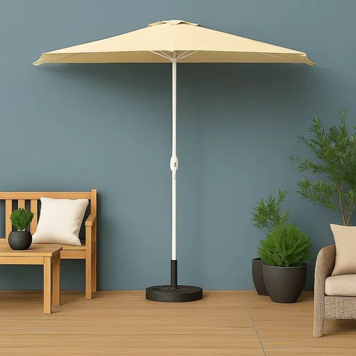 Garthen 29880 Půlkruhový zahradní slunečník béžová vč. příslušenství