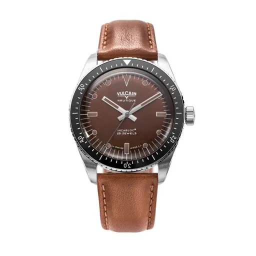 Vulcain Skindiver Nautique Brown - Brown Plain