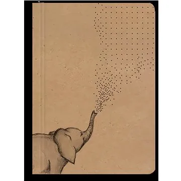 Notes tečkovaný A6 kraft Slon (8595179235527)