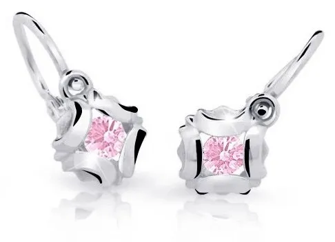Cutie Jewellery Slušivé dětské náušnice z bílého zlata C2216-10-X-2 růžová