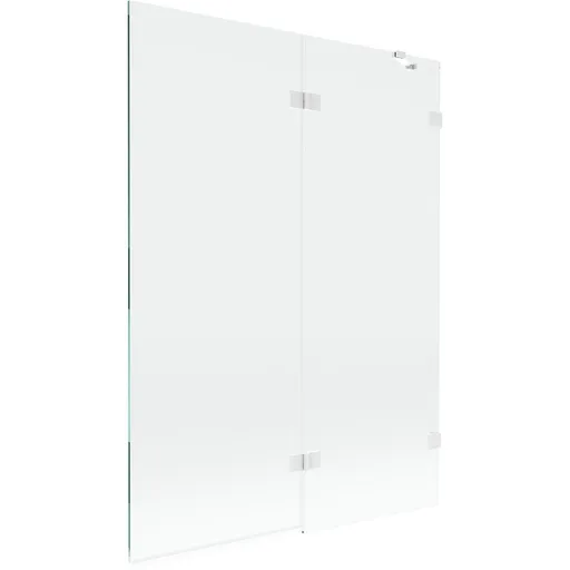 MEXEN/S Lunar vanová zástěna 2-křídlová pravá 130 x 150, transparent, bílá 897-130-100-20-00-P