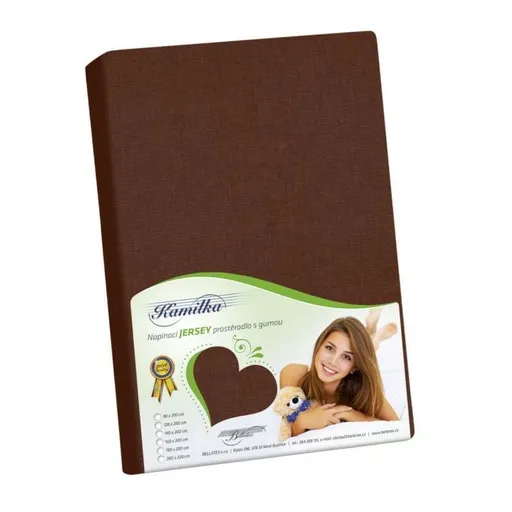 Bellatex Jersey prostěradlo Kamilka tmavě hnědá