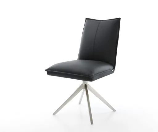 Otočná židle Lelio-Flex Pravá kůže Černý křížový rám široký