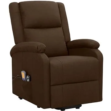 Shumee zvedací polohovací křeslo tmavě hnědé textil, 329714 (329714)