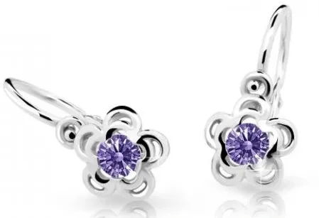 Cutie Jewellery Dětské náušnice z bílého zlata C2204-10-X-2 fialová
