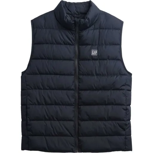 GAP V-FRCH LOGO LTWT PUFFER Pánská vesta, tmavě modrá, velikost