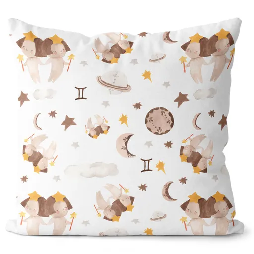 Polštář Znamení Watercolor – Blíženci (22.5. - 21.6.) (Velikost: 40 x 40 cm)