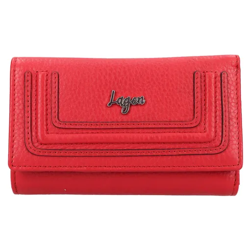 Malá dámská kožená peněženka Lagen Mika - červená