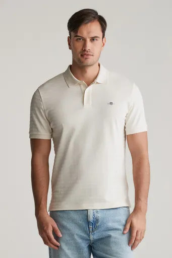 POLOKOŠILE GANT TEXTURE STRIPE POLO CREAM