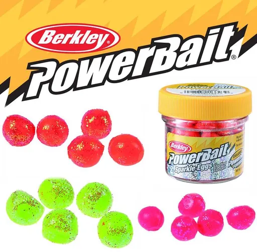Berkley gumové nástrahy powerbait jikry 1 cm 14 g-růžová+gliter